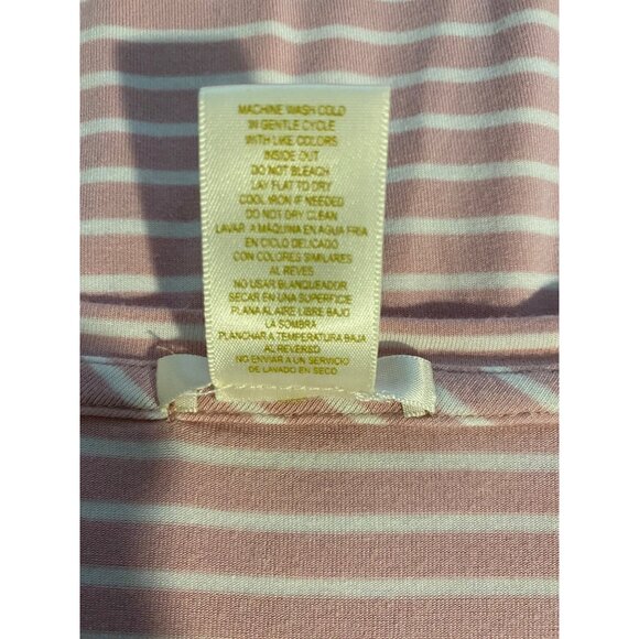 Matty M Womens Size XL Top Striped Pink White Front Tie Detail Soft Boho Casual - Picture 4 of 7